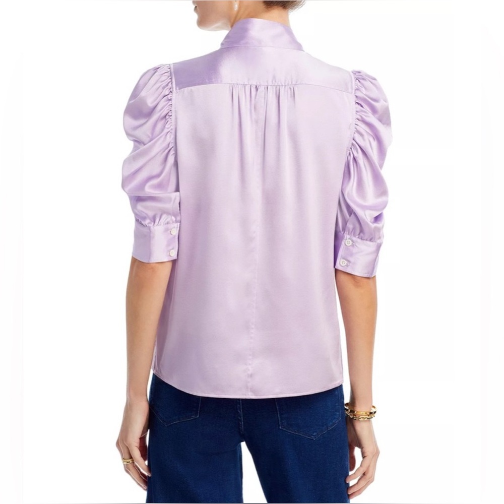 FRAME Gillian Stretch Silk Blouse in Lilac Size S - Picture 3 of 16